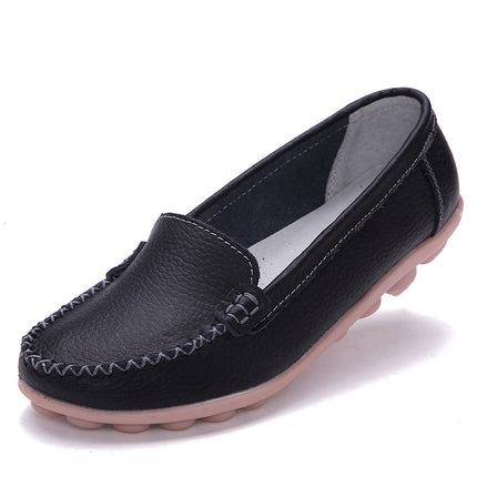 Casual Slip-On Leather Women's Loafer Shoes - Wnkrs
