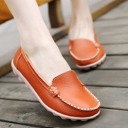 Casual Slip-On Leather Women's Loafer Shoes - Wnkrs