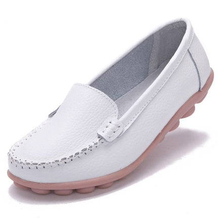 Casual Slip-On Leather Women's Loafer Shoes - Wnkrs