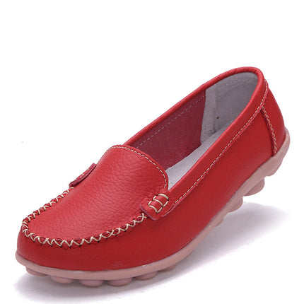 Casual Slip-On Leather Women's Loafer Shoes - Wnkrs