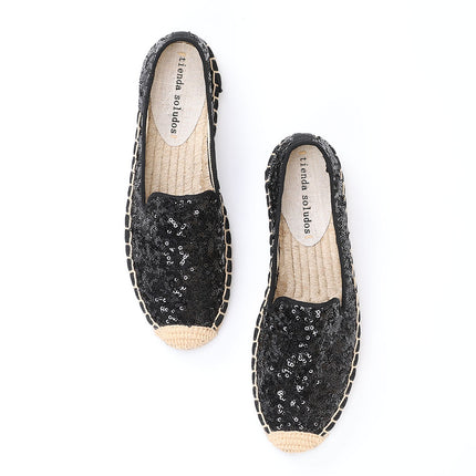 Flat Women's Espadrilles in Sequins - Wnkrs