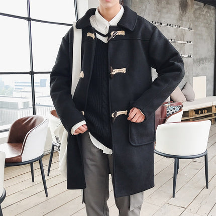Men's Classic Duffle Coat with Horn Buttons - Wnkrs