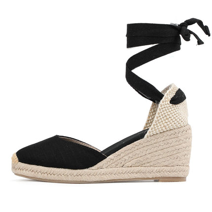 Women's Wedge Sandals with Ankle Strap - Wnkrs