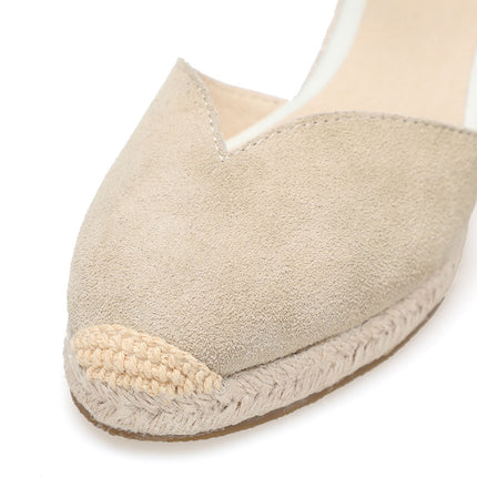 Black and Beige Wedge Sandals for Women - Wnkrs