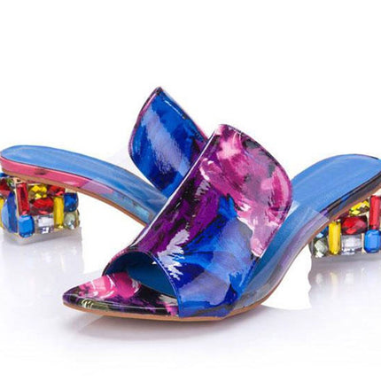 Fashion Colorful High Heeled Flip Flops - Wnkrs