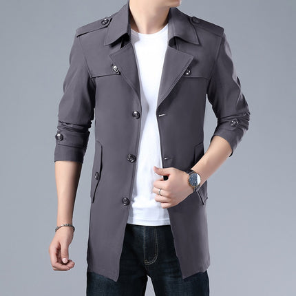 Men's Solid Color Trench - Wnkrs