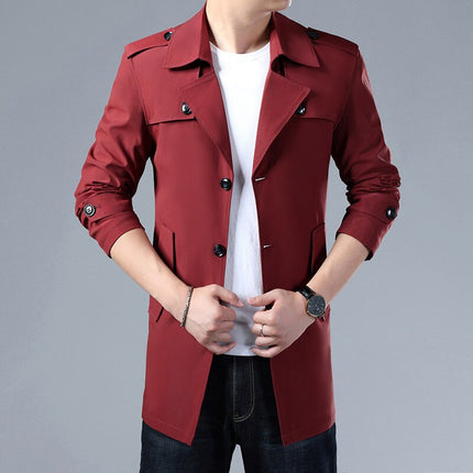 Men's Solid Color Trench - Wnkrs