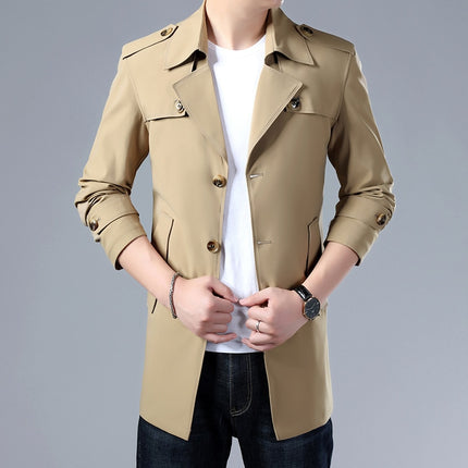 Men's Solid Color Trench - Wnkrs