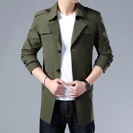 Men's Solid Color Trench - Wnkrs