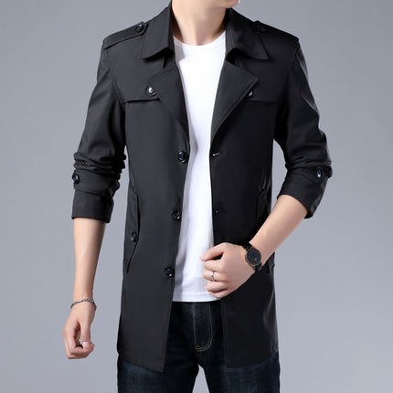 Men's Solid Color Trench - Wnkrs