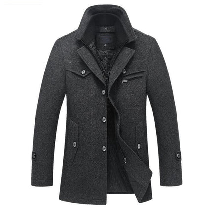 Men's Woolen Autumn Trench - Wnkrs