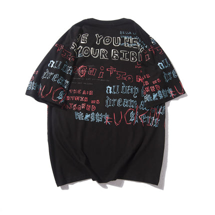 Men's Hip-Hop Style Graffiti Printed T-Shirt - Wnkrs
