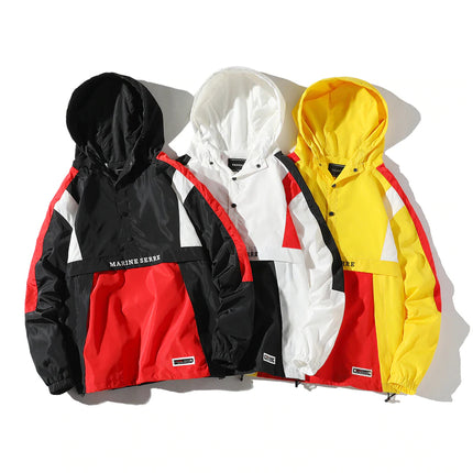 Colorful Patchwork Hooded Jacket for Men - Wnkrs