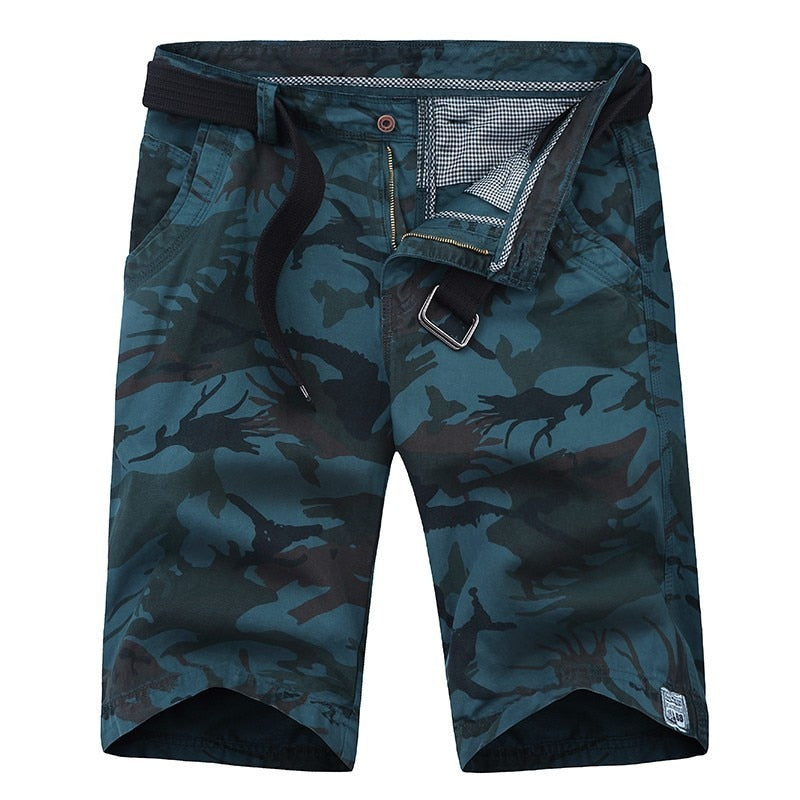 Camouflage Patterned Cargo Shorts