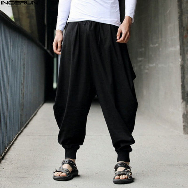 Boho Style Loose Cotton Men's Harem Pants - Wnkrs
