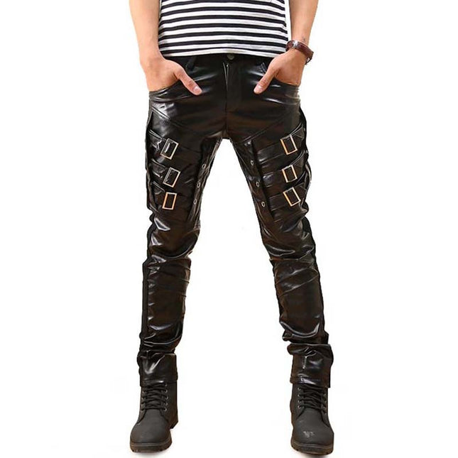 Men's Gothic Style Leather Pants - Wnkrs