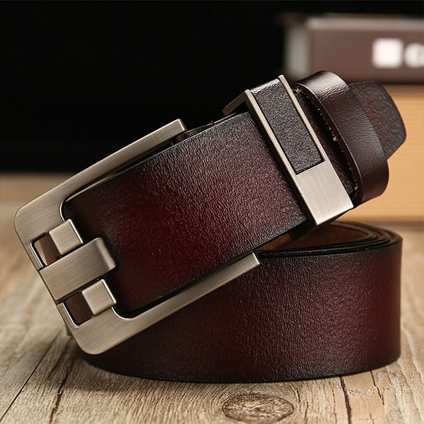 Stylish Leather Belt for Men with Pin Buckle - Wnkrs