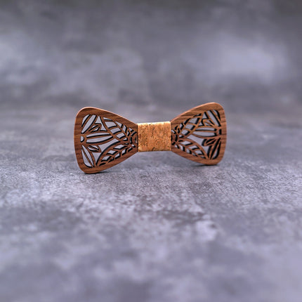 Men's Carved Flowers Wooden Bow Tie - Wnkrs