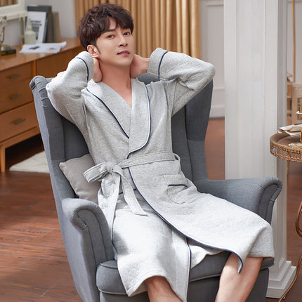 Long Sleeved Air Cotton Bathrobe for Men - Wnkrs