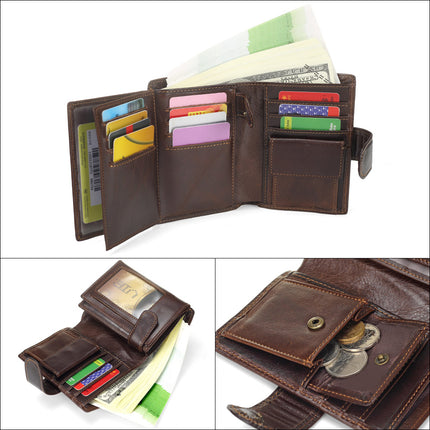 Vintage Bi-Fold Genuine Leather Wallet for Men - Wnkrs
