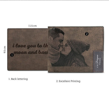 Men's Custom Inscription Photo Engraved Wallet Gifts For Him - Wnkrs