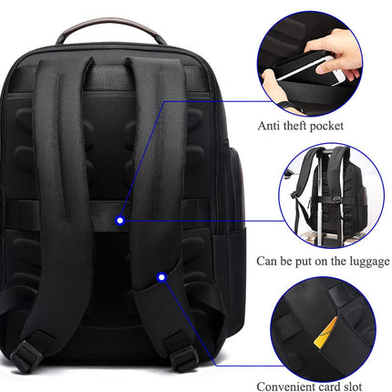 Men's Chocolate Leather Detail Laptop Backpack - Wnkrs