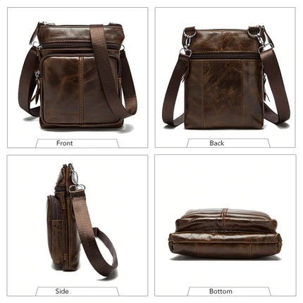 Men's Genuine Leather Crossbody Bag - Wnkrs