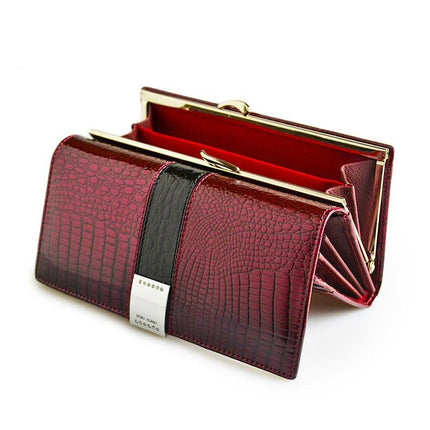 Women's Lacquered Leather Wallet - Wnkrs