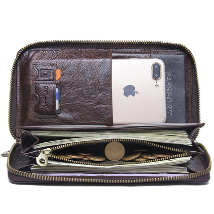 Men's Genuine Leather Wallet with Phone Pocket - Wnkrs