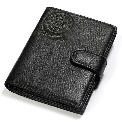 Vertical Leather Wallet with Passport Holder for Men - Wnkrs