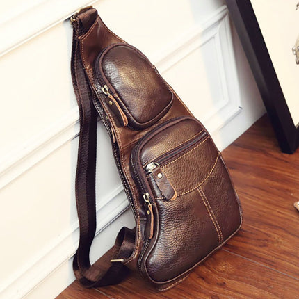 Men's Genuine Leather Chest Crossbody Bag - Wnkrs