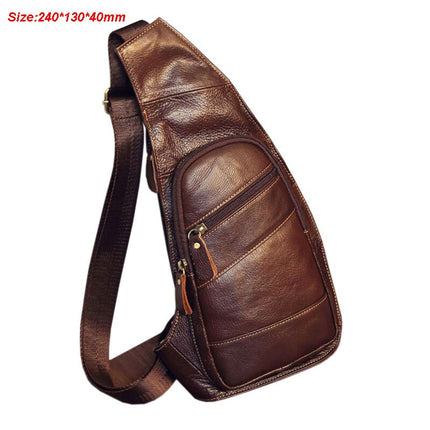 Men's Genuine Leather Chest Crossbody Bag - Wnkrs