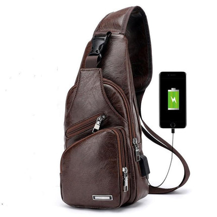 Men's Leather Shoulder Smart Bag - Wnkrs