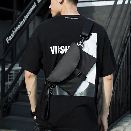 Men's Waterproof Black Nylon Messenger Bag - Wnkrs
