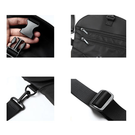 Men's Waterproof Black Nylon Messenger Bag - Wnkrs