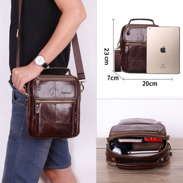 Men's Compact Leather Handbag - Wnkrs