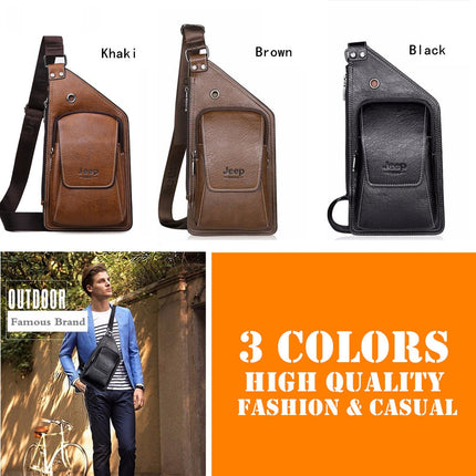 Men's Leather Crossbody Bag - Wnkrs