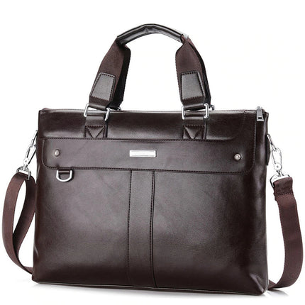 Men's Casual Leather Portfolio Bag - Wnkrs