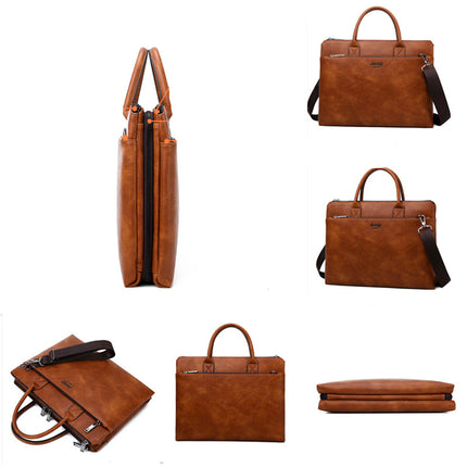 Men's Office Leather Shoulder Bag - Wnkrs