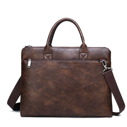 Men's Office Leather Shoulder Bag - Wnkrs