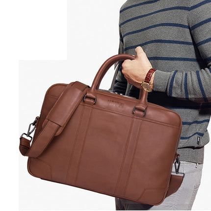 Men's Genuine Leather Shoulder Briefcase - Wnkrs