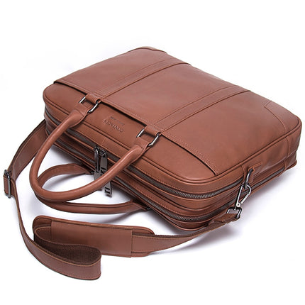 Men's Genuine Leather Shoulder Briefcase - Wnkrs
