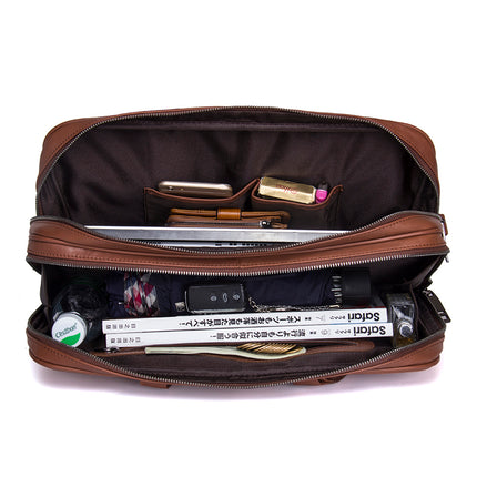 Men's Genuine Leather Shoulder Briefcase - Wnkrs