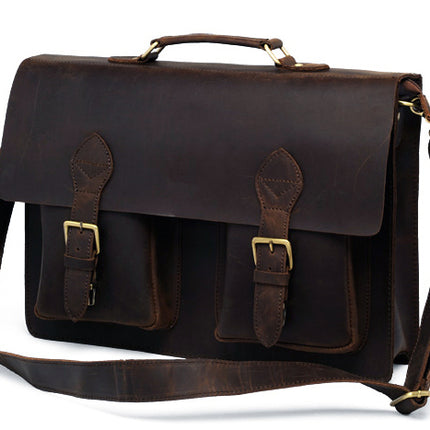 Vintage Genuine Leather Men's Briefcase - Wnkrs