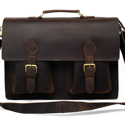 Vintage Genuine Leather Men's Briefcase - Wnkrs