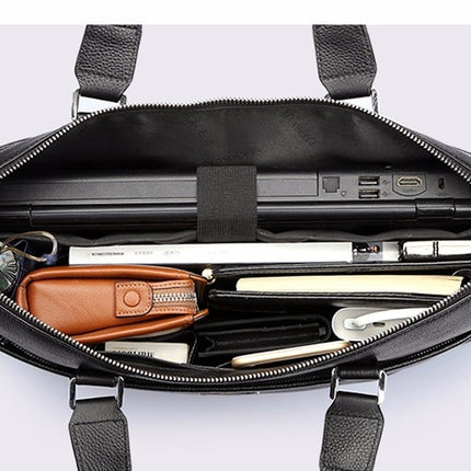 Fashion Casual Genuine Leather Men's Briefcase - Wnkrs