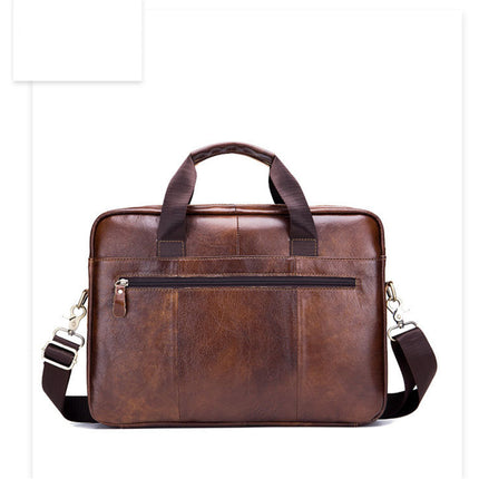 Men's Solid Genuine Leather Briefcase - Wnkrs