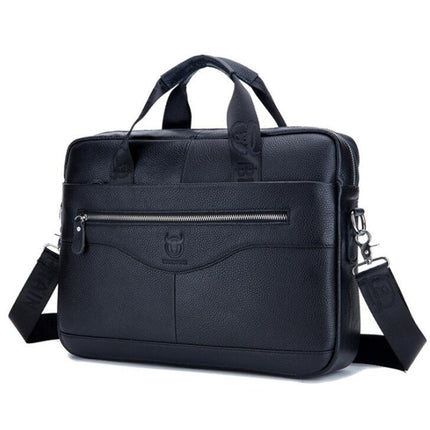 Men's Solid Genuine Leather Briefcase - Wnkrs