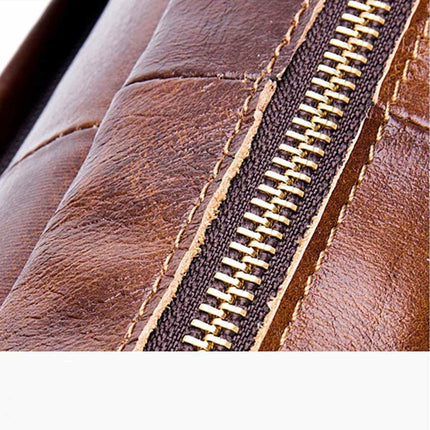 Men's Solid Genuine Leather Briefcase - Wnkrs