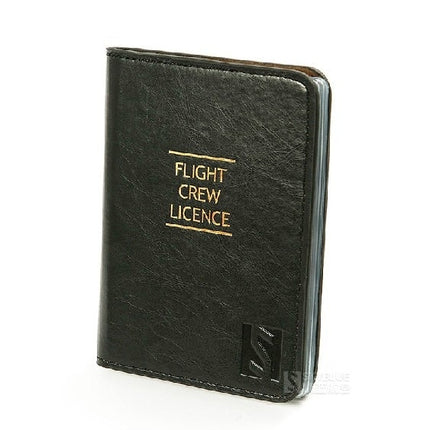 Black Leather Flight Crew License Holder - wnkrs